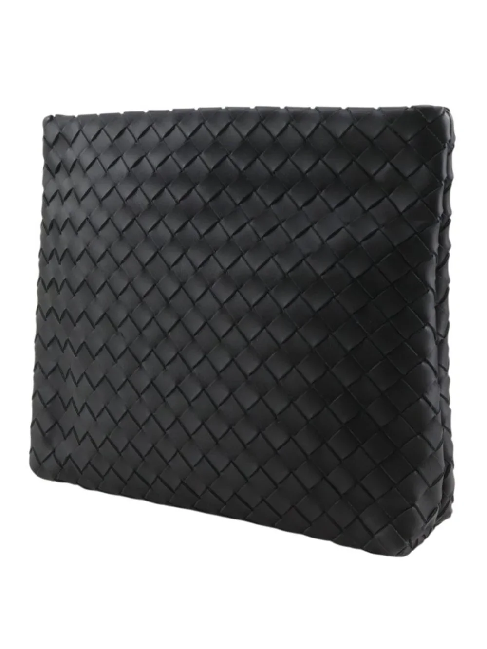 Bottega Veneta Classic Hydrology Intrecciato Leather Black Clutch